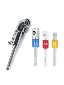 1 件不锈钢长弯头（2 种尺寸）银色水钻切割弯头工具、角钻附件（105 度转角）、便捷万向接头软轴螺丝刀头支架（无盲点）、电动螺丝刀延长杆（用于家庭和建筑装饰，必备五金工具） - 銀色 - 查看 1