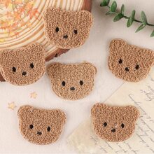 10入組刺繡毛巾布熊貼布適用於服裝配件,無膠 - 棕色 - 查看 1