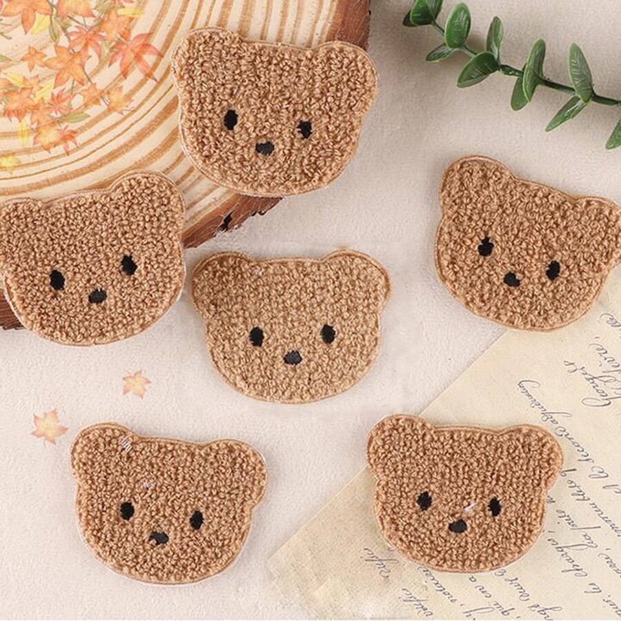 10入組刺繡毛巾布熊貼布適用於服裝配件,無膠 - 棕色 - 查看 1