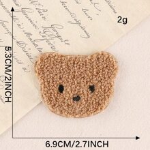 10入組刺繡毛巾布熊貼布適用於服裝配件,無膠 - 棕色 - 查看 3
