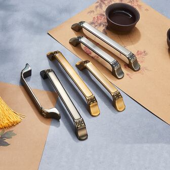 1pc Coffee Color Solid And Thick Cabinet Handle Suitable For Cabinets, Wardrobes, Cupboards, And Drawers