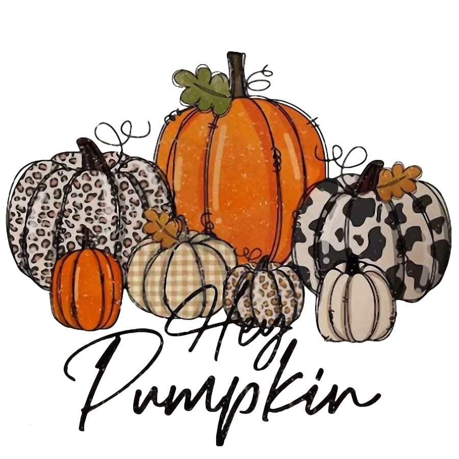 萬聖節系列豹紋風格貼紙圖案熨燙適用於服裝傳播熱量PVC貼布工藝DIY