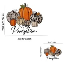 萬聖節系列豹紋風格貼紙圖案熨燙適用於服裝傳播熱量PVC貼布工藝DIY