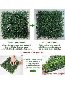 1 Piece 10x10in Artificial Grass Wall, Green Plastic Artificial Leaf Panel Wall Decoration, Artificial Leaf Vine, Suitable For Garden, Courtyard, Simple PC Fake Leaf Home Decoration (2 Baseboard Random Colors - Green - View 3