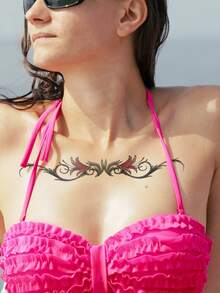 1 pièce Autocollant De Tatouage Temporaire Motif Fleur - Tabac - Voir 3