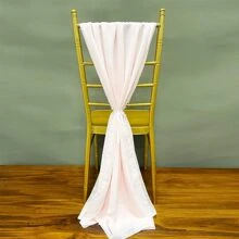 2 Unids/paquete De Marcos De Silla De Gasa Rosa Claro Para Decoración De Bodas Y Fiestas - Rosa Pálido - Ver 1