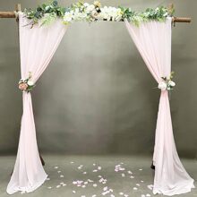 2 Unids/paquete De Marcos De Silla De Gasa Rosa Claro Para Decoración De Bodas Y Fiestas - Rosa Pálido - Ver 2