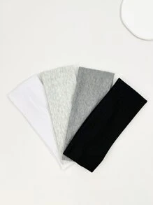 4pcs Women's Multicolor Fashionable Elastic Headband Suitable For Daily Wear Casual - Multicolor - View 3
