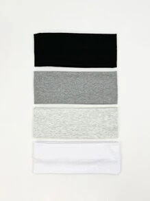 4pcs Women's Multicolor Fashionable Elastic Headband Suitable For Daily Wear Casual - Multicolor - View 2