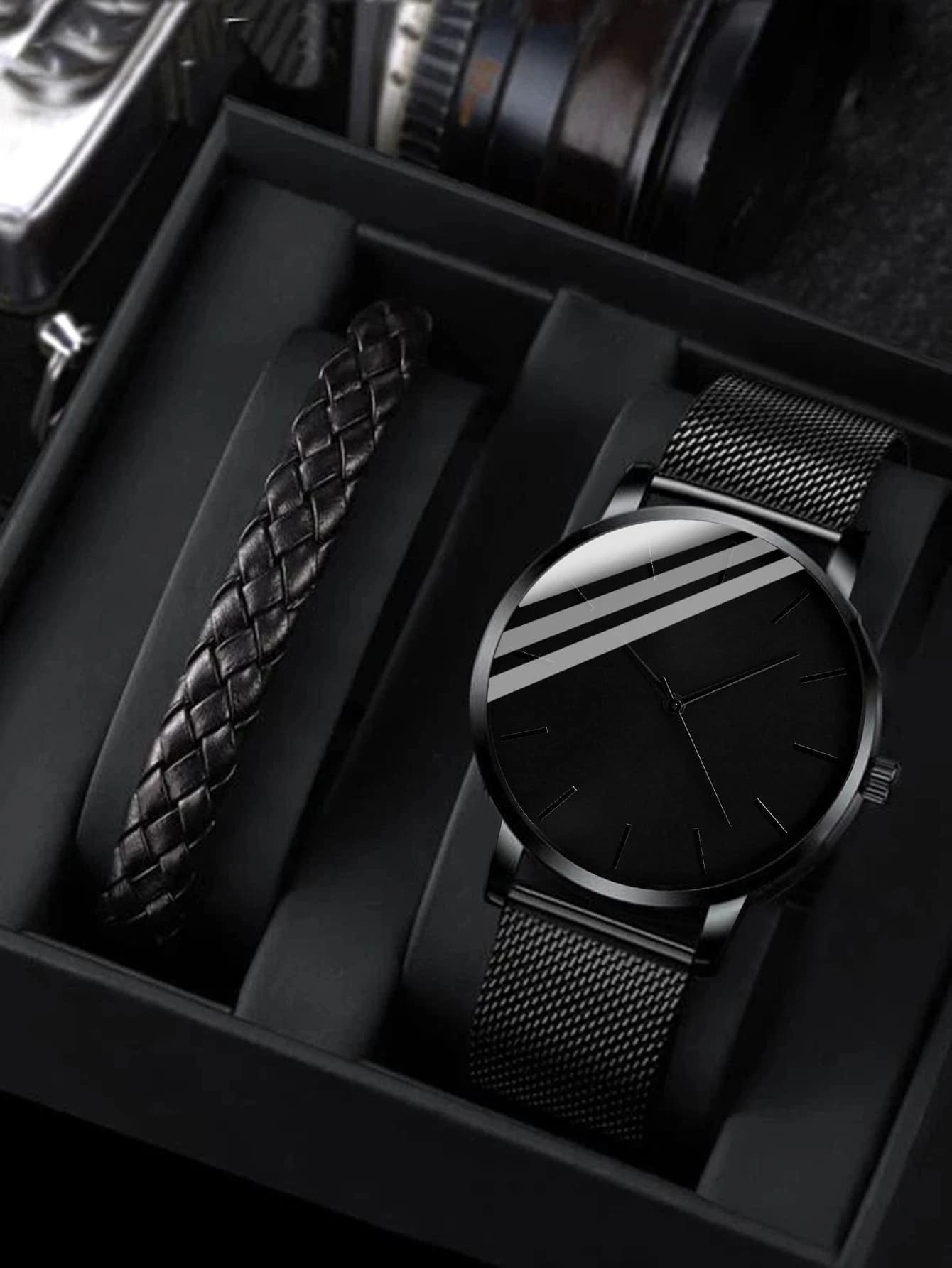 男士手錶套裝 - 黑色 - 查看 1