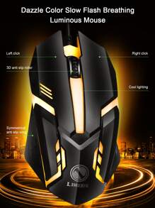 Cool Illuminated Gaming Keyboard & Mouse Set With Mechanical Feeling, Wired For Desktop & Laptop Computers - Black - View 4