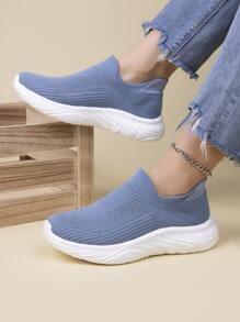 Pour Femme Multicolore Maille Respirante Décontracté Chaussures De Course Dans Lampe Gris , Automne Et Hiver