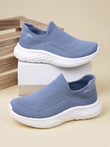 Pour Femme Multicolore Maille Respirante Décontracté Chaussures De Course Dans Lampe Gris , Automne Et Hiver