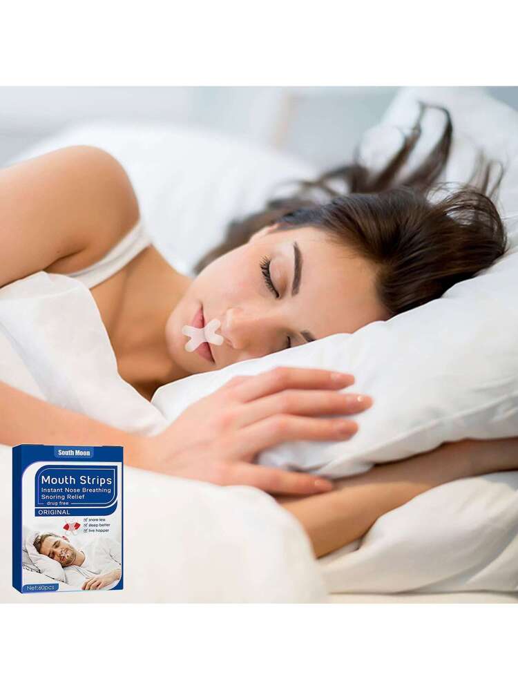 60Pcs Mouth Tapes, Mouth Strips for Sleep, Advanced Gentle Sleep Strips, Mouth Tape for Anti-Snoring, Snoring Relief Sticker, Lip Taping for Reduce Snoring, Better Nose Breathing