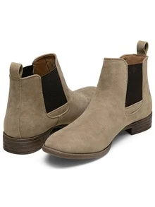SHOESMALL Men Suede Chelsea Boots Lightweight Casual Chukka Ankle Dress Boots For Men Valentine's Day Date Shoes - AMY8150-蘑菇 - 查看 6