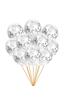 10pcs 12 Inch Shiny Silver Balloons - Silver - View 2