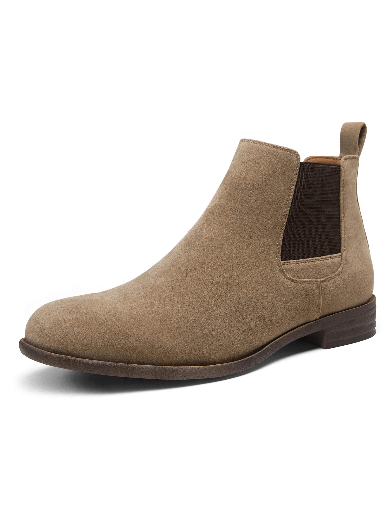 SHOESMALL Men Suede Chelsea Boots Lightweight Casual Chukka Ankle Dress Boots For Men Valentine's Day Date Shoes - AMY8150-蘑菇 - 查看 1