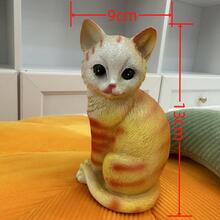 1pc Sitting Yellow Cat Garden Sculpture Craft For Living Room, Dining Room Decoration - Yellow - View 4