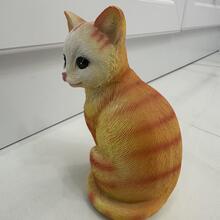 1pc Sitting Yellow Cat Garden Sculpture Craft For Living Room, Dining Room Decoration - Yellow - View 3