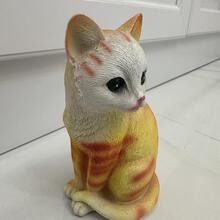 1pc Sitting Yellow Cat Garden Sculpture Craft For Living Room, Dining Room Decoration - Yellow - View 2