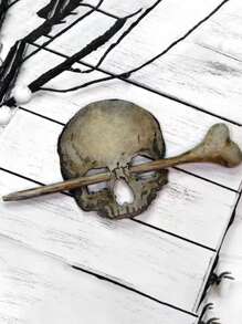 1入組骷髏形狀髮夾適用於角色扮演,派對和裝飾用品