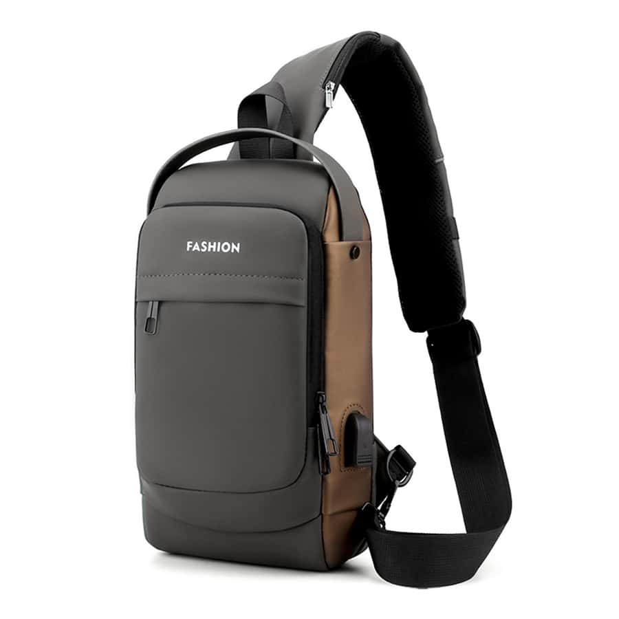 Men's Multilayer Storage Bag Usb Charging Crossbody Shoulder Bag Waterproof Fashionable Travel Chest Bag Crossbody Bag Sling Bag Back to School For College School Lightweight Multifunctional