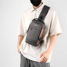 Men's Multilayer Storage Bag Usb Charging Crossbody Shoulder Bag Waterproof Fashionable Travel Chest Bag Crossbody Bag Sling Bag Back to School For College School Lightweight Multifunctional
