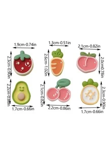 6入組水果樣式牆貼 - 彩色 - 查看 6