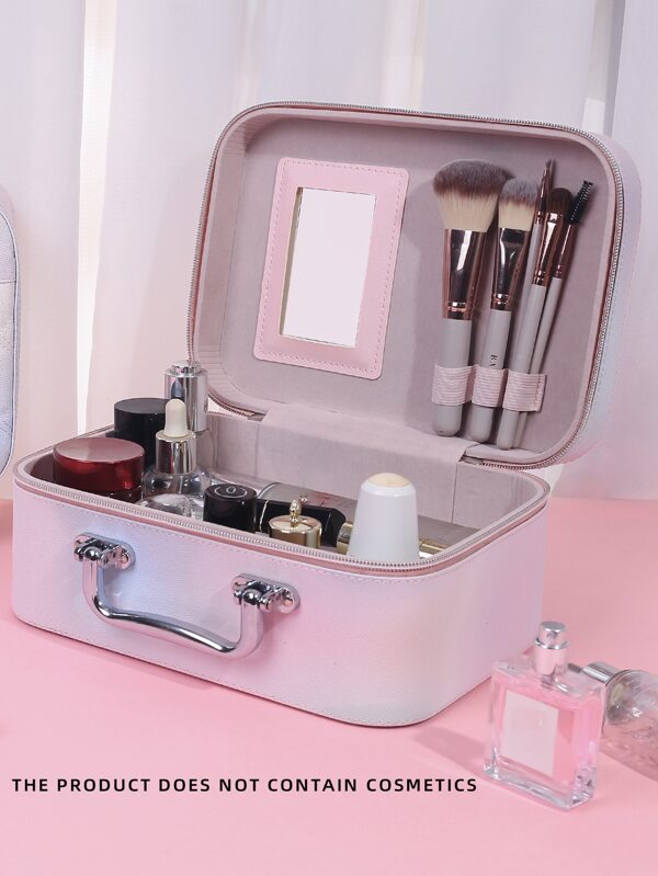 Travel Holographic Diagonal Striped Carryon Makeup Case Fashionable