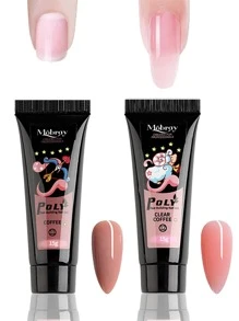 FULL BEAUTY 2支装15毫升美甲凝胶，可用于美甲延长、美甲设计、美甲美甲延长等，适合美甲沙龙，在家即可轻松DIY美甲，适合美甲新手和专业人士。 - 彩色 - 查看 1