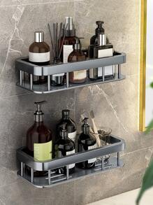 No Drilling Bathroom Storage Rack 1pc - Grey - View 4