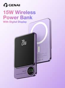 20W Magnetic Wireless Power Bank Wireless Charging External Battery 10000mAh - 淡紫色 - 查看 1