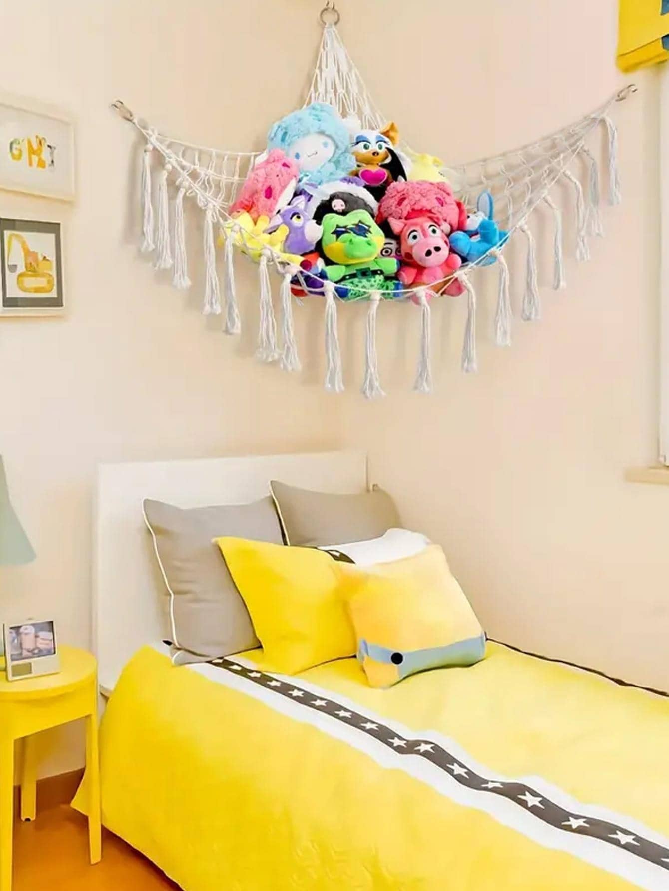 Triangle Stuffed Animal Net - Hammock Plush Toy Storage for Kids Room