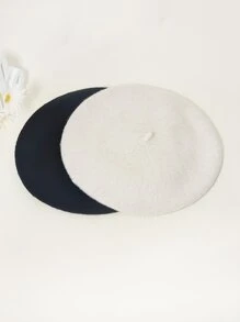 2入組女性羊毛貝雷帽畫家帽,秋天&冬天,濃烈香調&時尚 - 彩色 - 查看 9