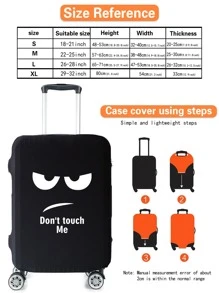 Printed Black Luggage Covers Protector Travel Suitcase Dust Covers For Travel Accessories Luggage Supplies Protective Cover Luggage Covers Suitcase Protective Cover For Holiday For Vacation  Travel Essentials Travel Accessories Bag For School School Accessories School Stuff - Black - View 2