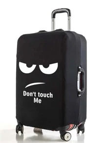 Printed Black Luggage Covers Protector Travel Suitcase Dust Covers For Travel Accessories Luggage Supplies Protective Cover Luggage Covers Suitcase Protective Cover For Holiday For Vacation  Travel Essentials Travel Accessories Bag For School School Accessories School Stuff - Black - View 4