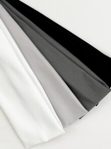 4入組女士時尚簡約的緞面柔軟頭帶，多種顏色可選，適合日常休閒穿著 - 彩色 - 查看 4