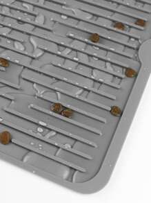 1個矽膠寵物餐墊狗貓食品墊 - 灰色 - 查看 4