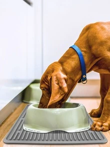 1個矽膠寵物餐墊狗貓食品墊 - 灰色 - 查看 8