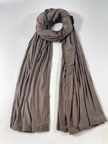 1入組素色莫代爾時尚多用途長款頭巾適用於日常使用