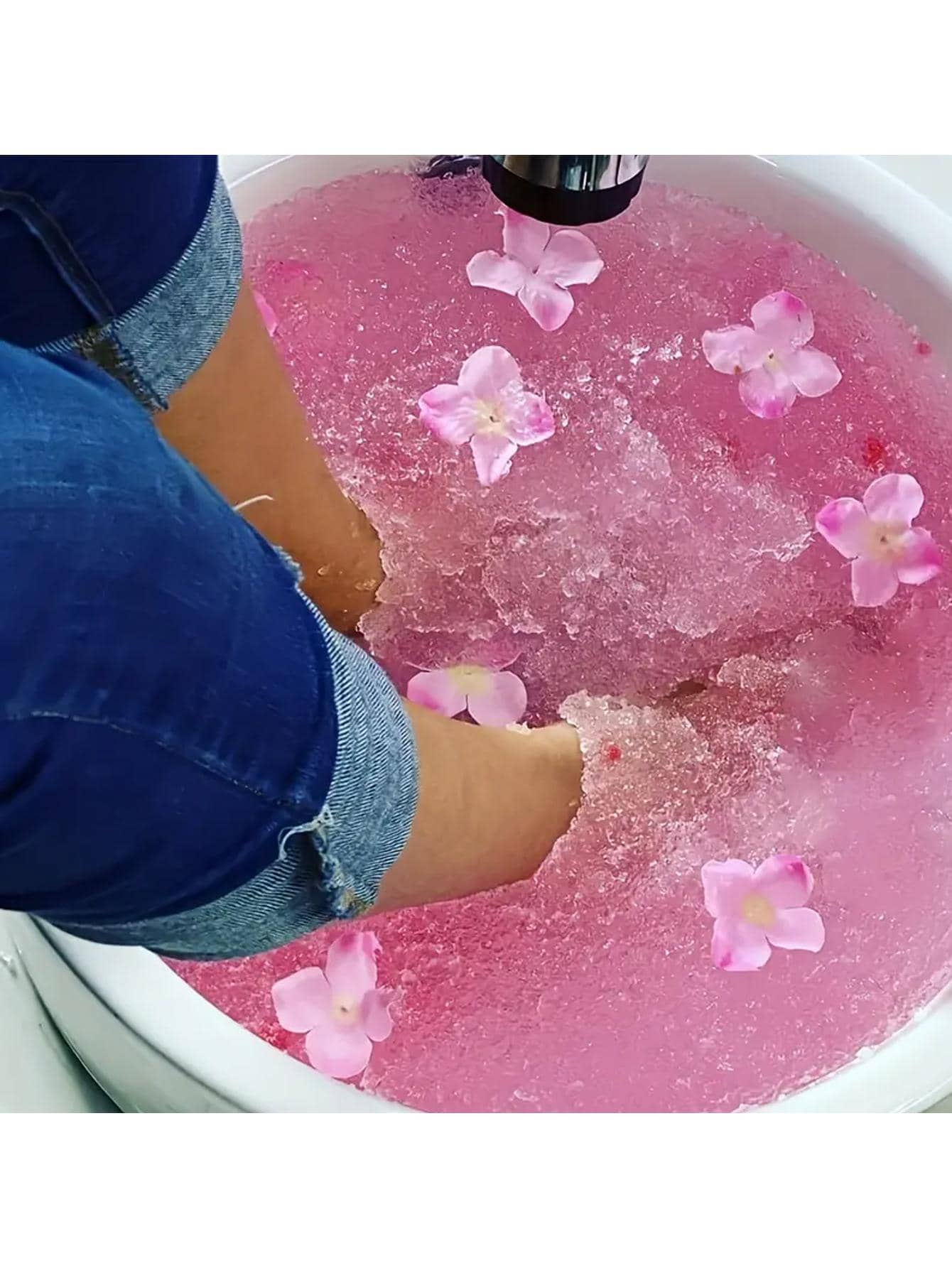 1pc Foot Soaking, Rose Jelly Foot Therapy, Bubble Foot Spa Therapy