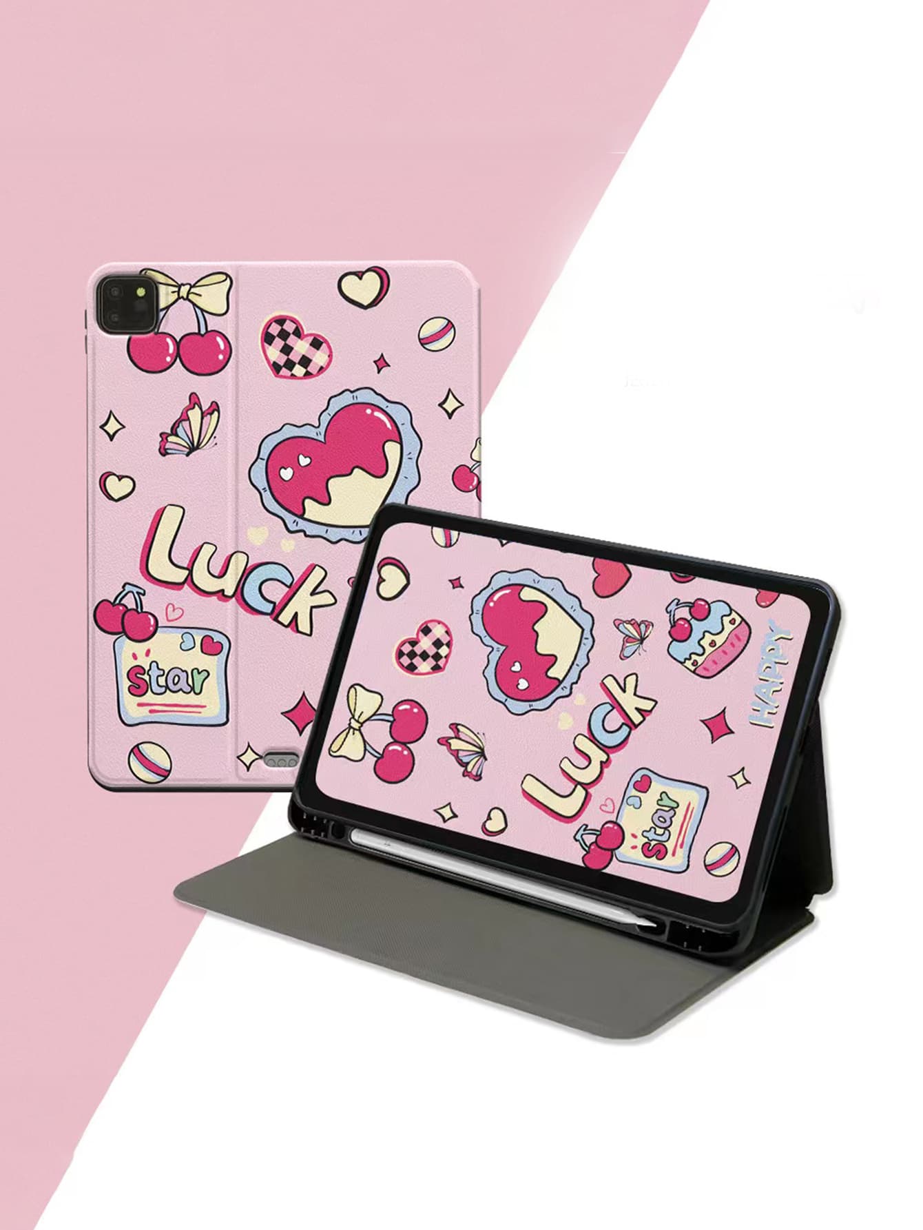 Pancoat Lovely Cherry Printed Tablet Case - Multicolor - View 1