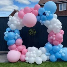 10/89pcs Pink & Blue Balloon Garland Kit, Including Pink, White, Blue Confetti Latex Balloon & Gender Reveal Boy Or Girl Balloon - Multicolor - View 2