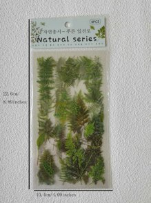 1pack/6pcs Fresh Plant & Leaf Pattern Pet Stickers For Scrapbooking Journal Decoration