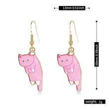 卡通貓耳掛鉤耳環,可愛甜美的質感簡約時尚女士首飾