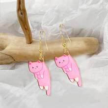 卡通貓耳掛鉤耳環,可愛甜美的質感簡約時尚女士首飾
