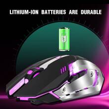 Wireless Gaming Mouse RGB Rechargeable 2.4G USB Cordless Computer Mice With 7 Color Backlit, 6 Buttons & Silent Click For Laptop,Compatible With Ipad, OS, PC, Windows -Black - Black - View 5