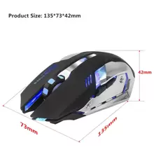 Wireless Gaming Mouse RGB Rechargeable 2.4G USB Cordless Computer Mice With 7 Color Backlit, 6 Buttons & Silent Click For Laptop,Compatible With Ipad, OS, PC, Windows -Black - Black - View 9