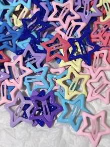 Street 10 chiếc Kẹp tóc hình ngôi sao năm cánh màu hỗn hợp Y2K cho nữ - Nhiều màu - Xem 3