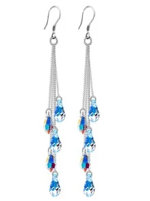 1 Par De Aretes Largos Con Forma De Gota De Agua Elegantes Y De Moda Para Mujer - Unitalla - Ver 3